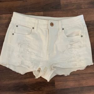 American Eagle white denim shorts